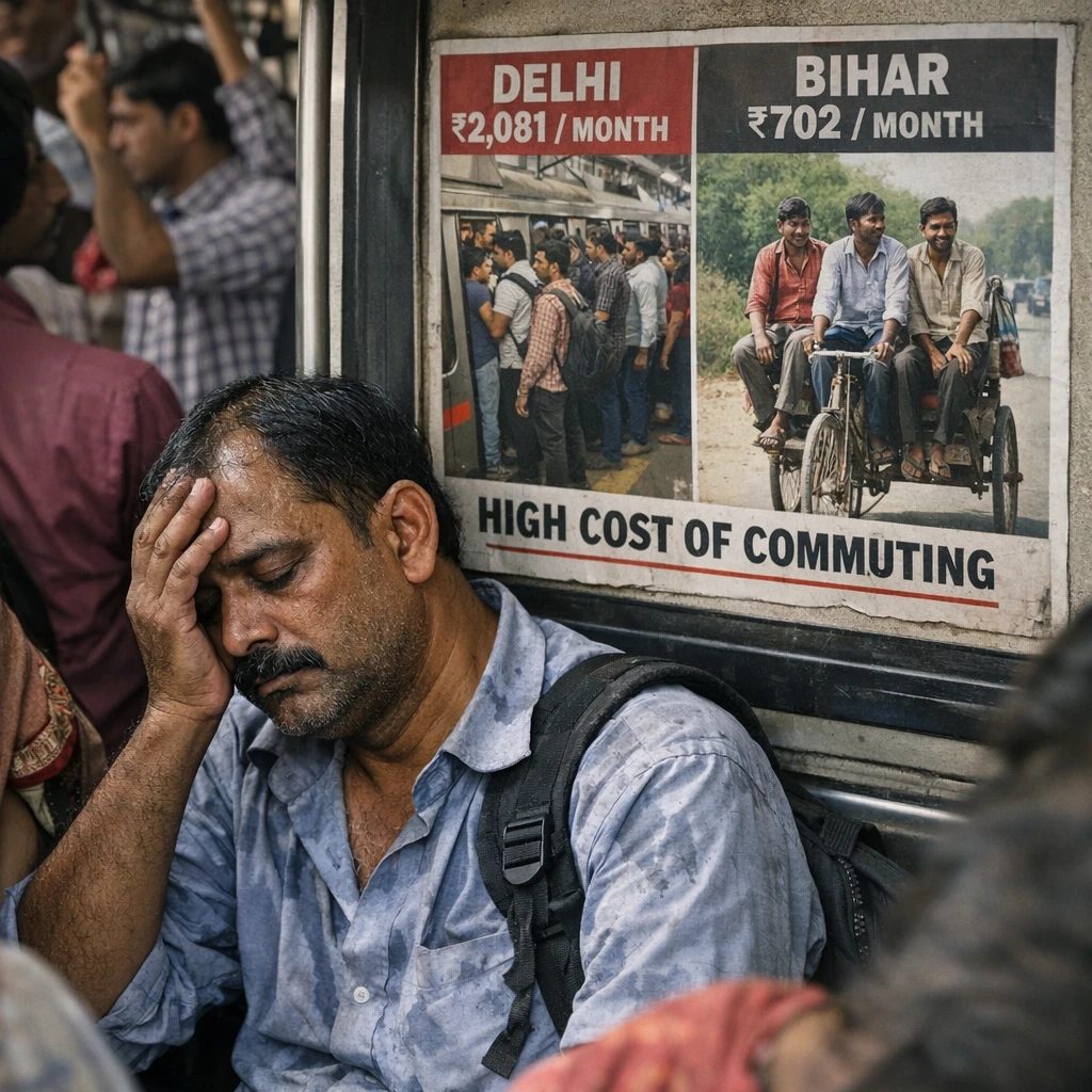 Delhi Workers Pay Nearly Three Times More for Commuting Than Bihar Counterparts, Survey Reveals